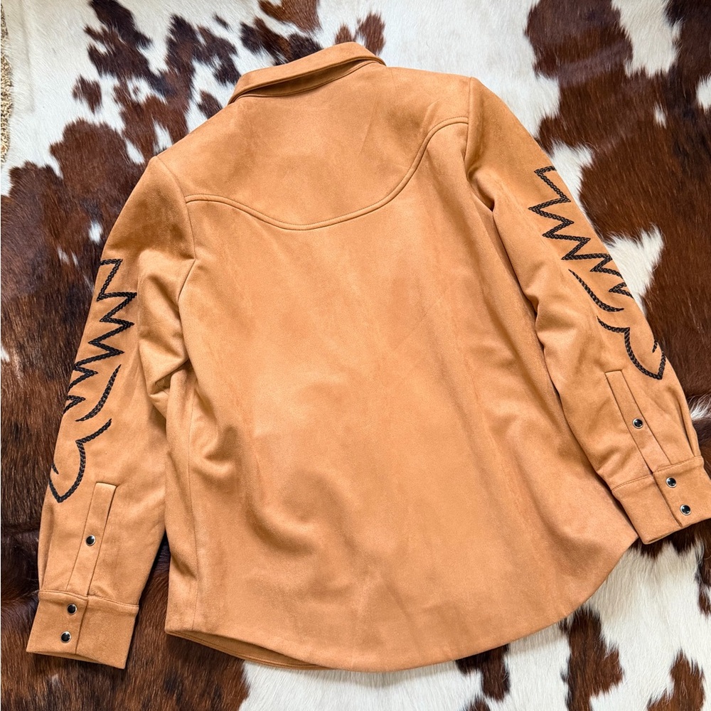 NWT L&B Suede Embroidered Jacket - Picture 2 of 4